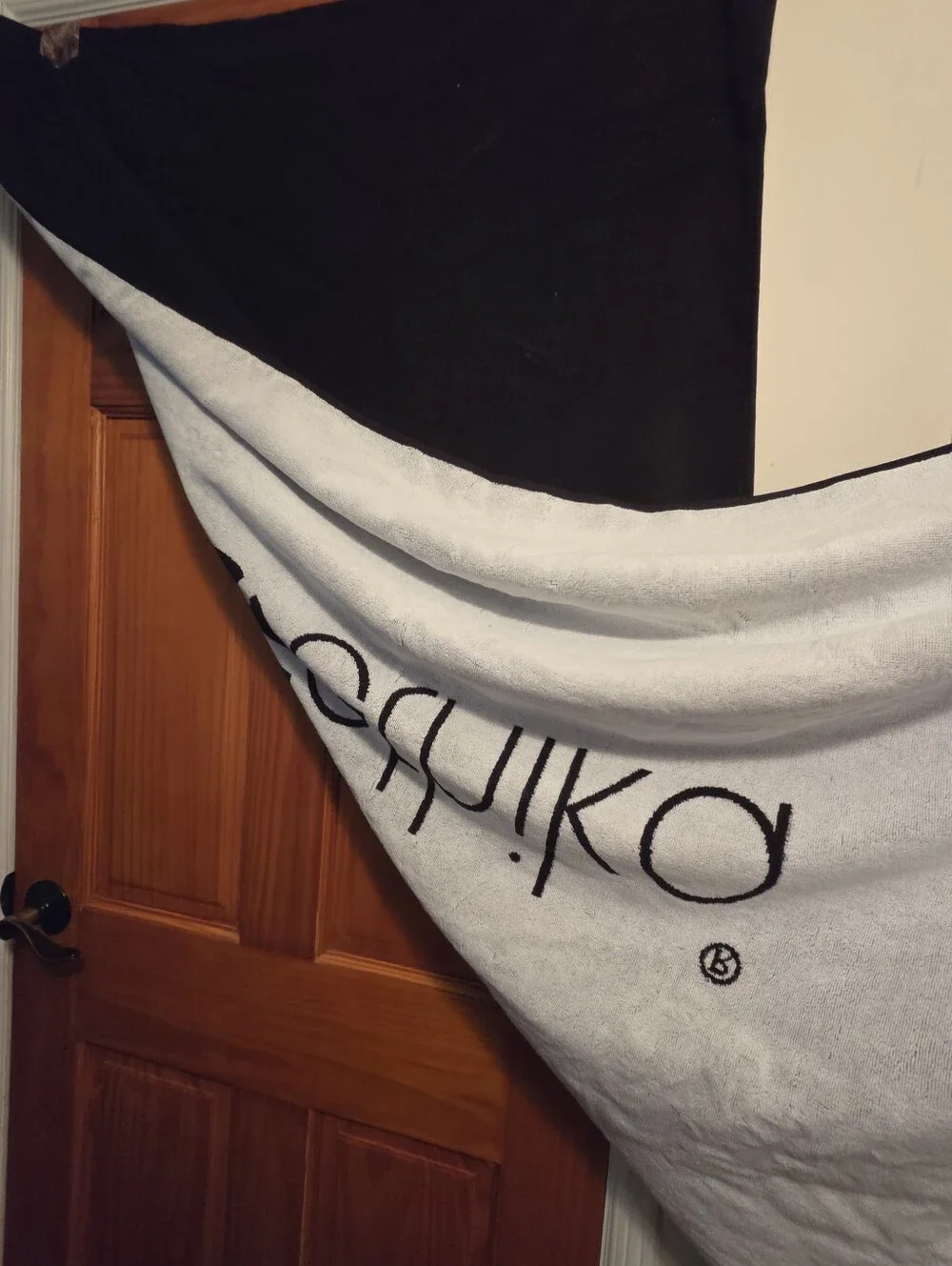 Ethika Logo Black White thick cotton beach towel NWOT